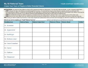 Free Coaching Tool to Create Your Referral Team - p1